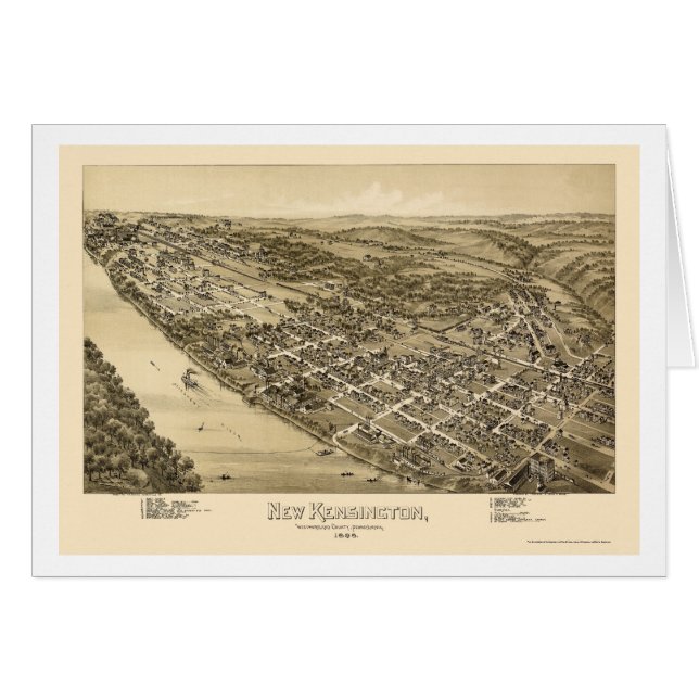 Nuevo Kensington, mapa panorámico del PA - 1896 (Anverso (Horizontal))