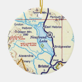 Nuevo lago, NH Mapa Ornamento de Navidad