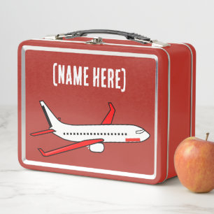¡NUEVO! Lunchbox - Avión (añadir nombre) Metal - R