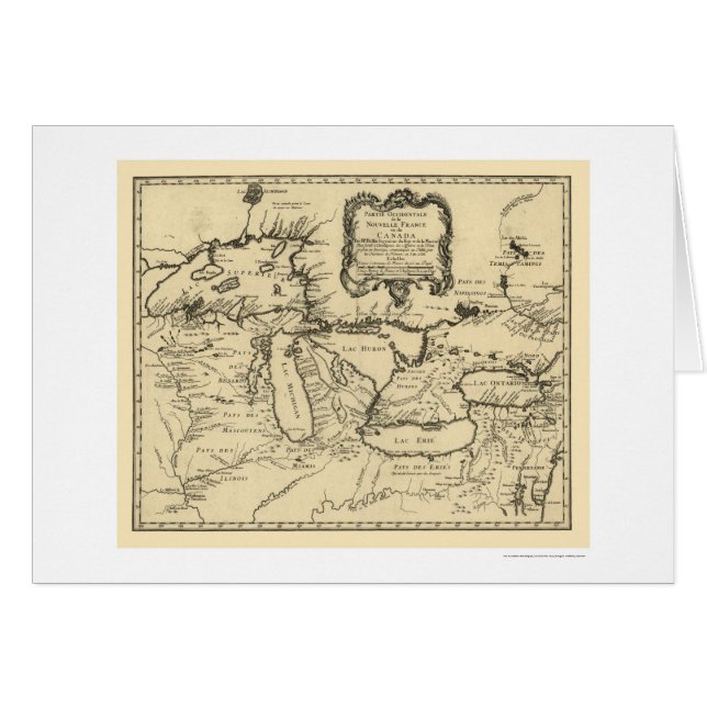 Nuevo mapa 1755 de Francia Canadá (Anverso (Horizontal))