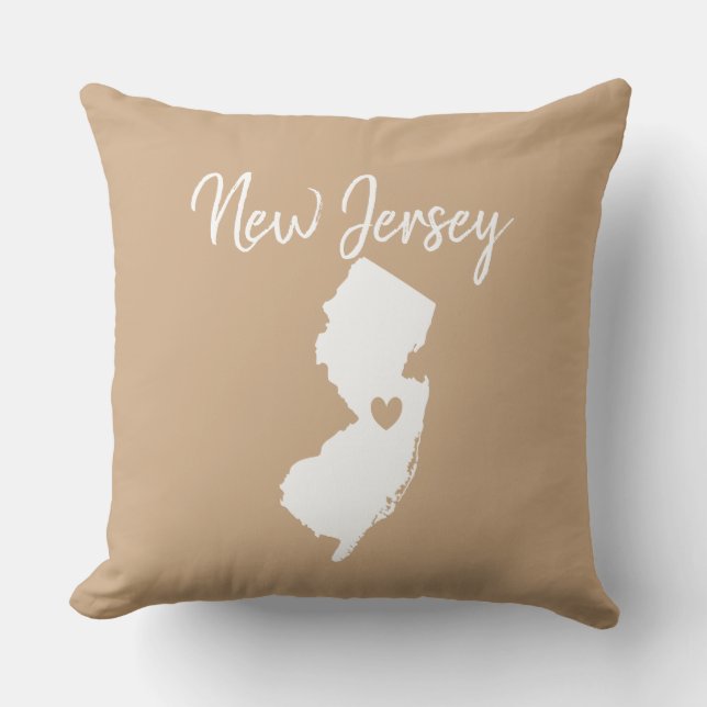 Nuevo mapa de    Jerseystate ama el Cojín decorati (Anverso)