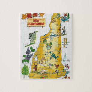 Nuevo mapa de postales de Hampshire rompecabezas