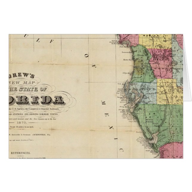 Nuevo mapa del estado de Florida de Drew (Anverso (Horizontal))