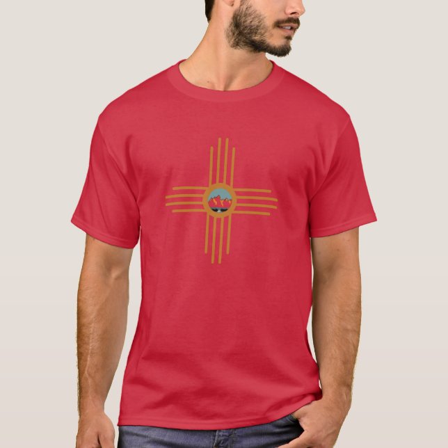 Nuevo México NM Zia Símbolo indio Camiseta de casc (Anverso)