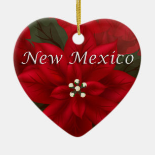 Nuevo México: Ornamento de Corazón de Poinsettia R
