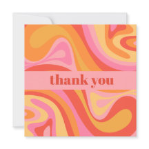 Nuevo Naranja Rosa Resumen de Groove Retro Gracias