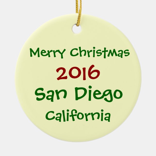 NUEVO ORNAMENTO 2016 del NAVIDAD de San Diego (Frente)