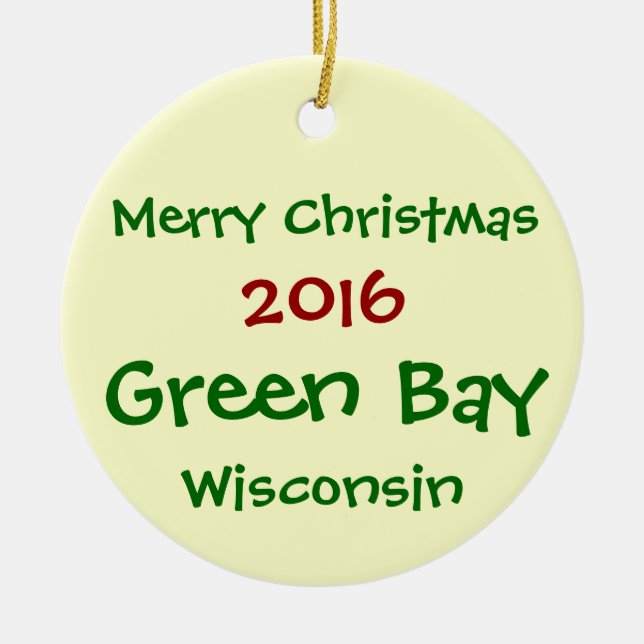 NUEVO ORNAMENTO 2016 DEL NAVIDAD DE WISCONSIN DEL (Frente)