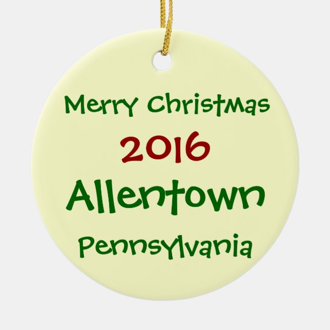 NUEVO ORNAMENTO DE 2016 NAVIDAD DE ALLENTOWN (Frente)