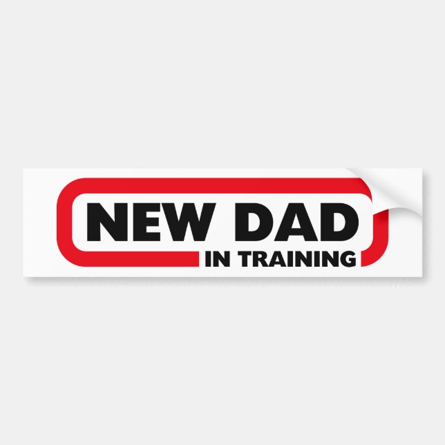 Nuevo papá en entrenamiento - Gracioso pegatina de (Frente)