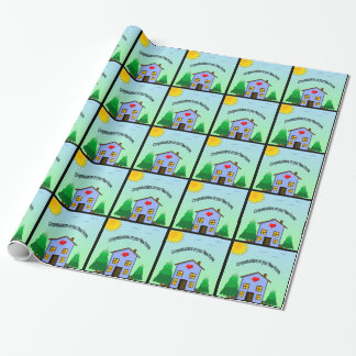 Nuevo papel de embalaje casero de la enhorabuena