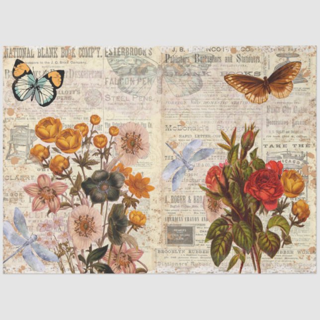 Nuevo papel de tono de deshielo floral de transfer (Anverso)