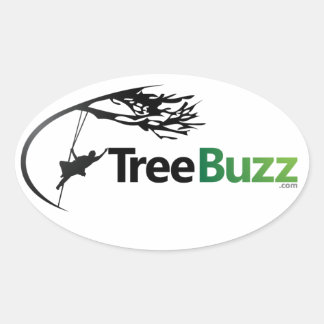 Nuevo Pegatina Oval con logotipo TreeBuzz