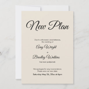 Nuevo plan crema Invitación Boda pospuesta