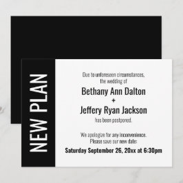 Nuevo plan en negrita, Invitación Boda pospuesta