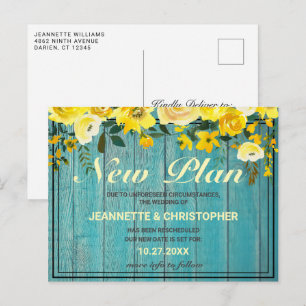 Nuevo plan Invitación de Boda floral de madera rús