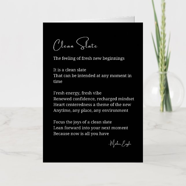 Nuevo poema Inspirador de Clean Slate (Anverso)