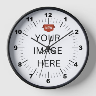 ¡NUEVO! Reloj de pared, marco de madera negro redo