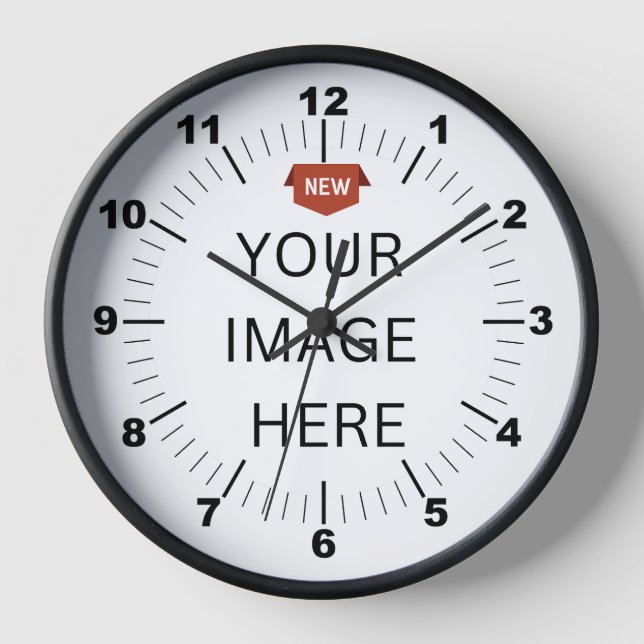 ¡NUEVO! Reloj de pared, marco de madera negro redo (Anverso)