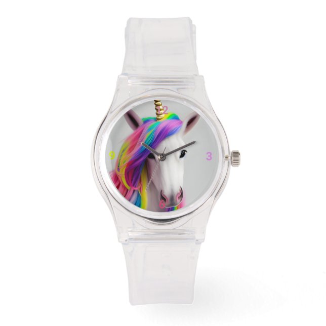Nuevo reloj de unicornio Chica colorido (Anverso)
