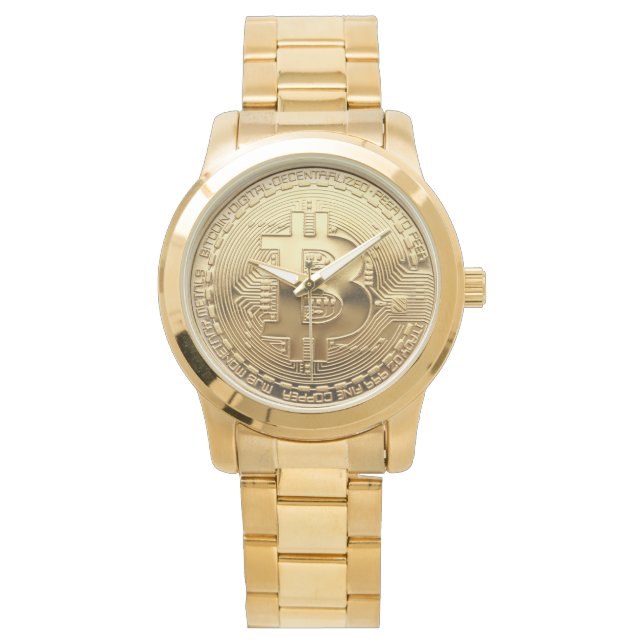 Nuevo reloj sobredimensionado de oro de Bitcoin (Anverso)