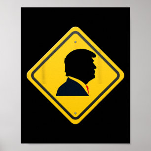 ¡Nuevo! Señal de Tráfico Amarilla Trump de Ceder -