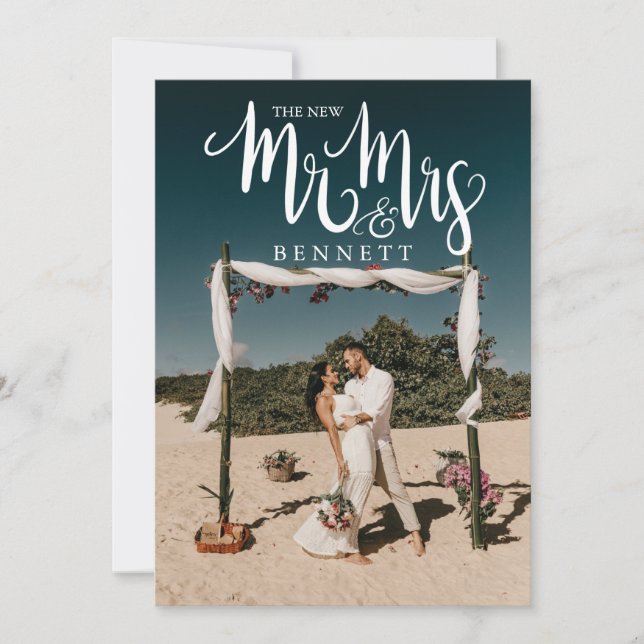 Nuevo Sr. Elopement Boda Invitación Foto (Anverso)