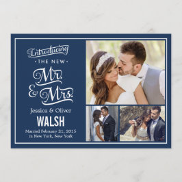 Nuevo Sr. y Sra. Boda Invitación - Azul de la Mari