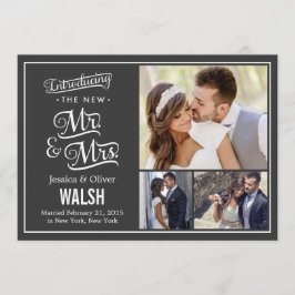 Nuevo Sr. y Sra. Boda Invitación - Carbón