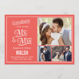 Nuevo Sr. y Sra. Boda Invitación - Coral