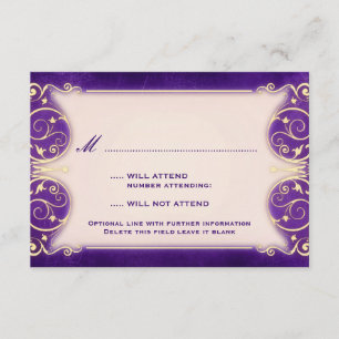 Nuevo Victoriano: Vintage Gold & Purple RSVP