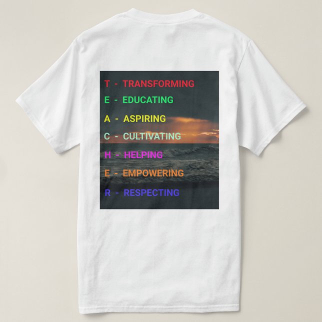 ¡NUEVO Y Moda! Camisetas de educador elegante" (Reverso del diseño)