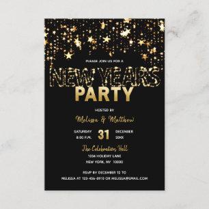 NUEVOS AÑOS EVE fiesta invitaciones estrellas de o