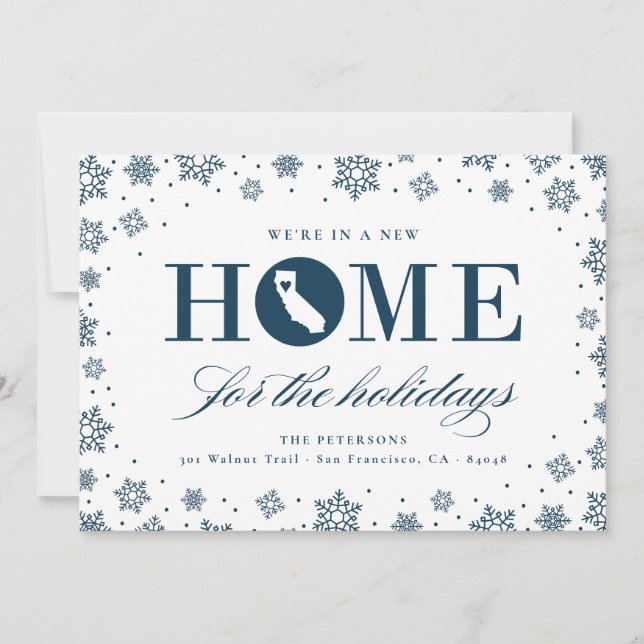 Nuevos Navidades de casa Invitación móvil de Calif (Anverso)