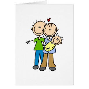 Nuevos padres con las camisetas y los regalos del