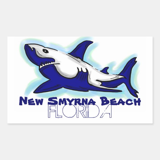Nuevos pegatinas de tiburones azules de Smyrna Bea (Anverso)