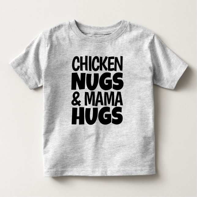 Nugs de pollo y Mamá abrazan camiseta de niño (Anverso)