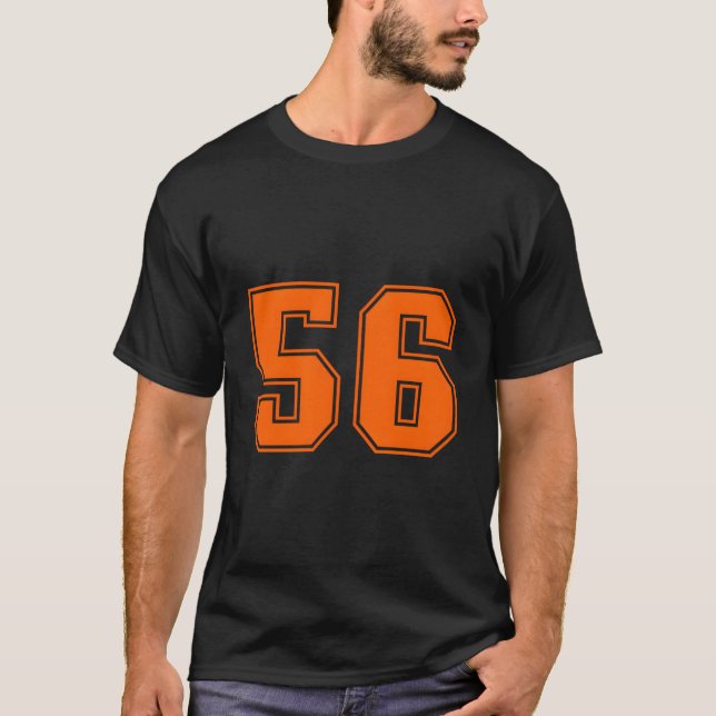 Number 56 Orange Sports Jersey Lucky Number (Anverso)
