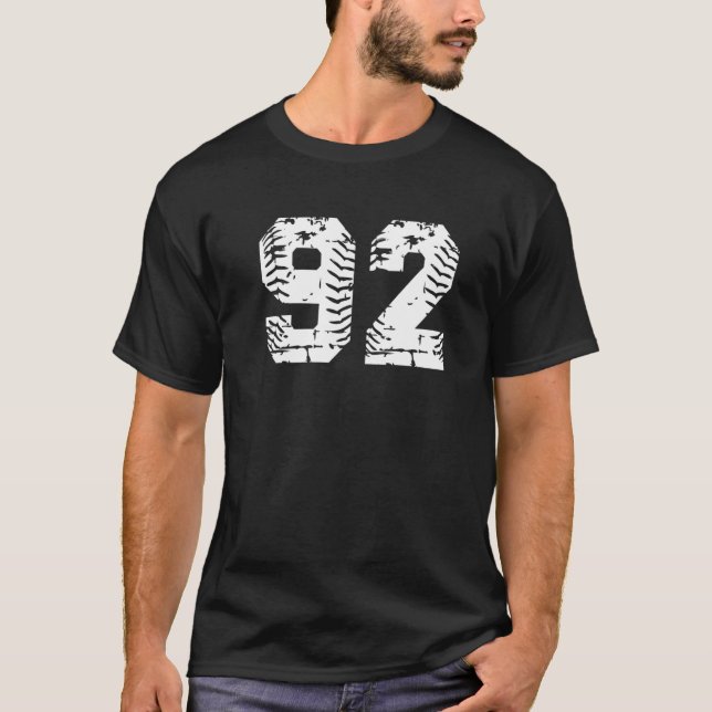 Number 92 Softball Baseball Jersey Grunge Lucky Nu (Anverso)