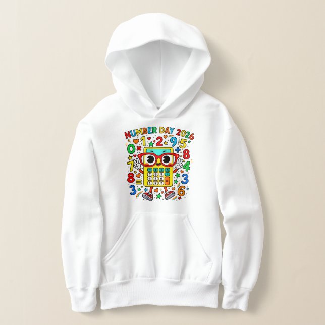 Number Day 2026 Cute Maths Calculator Hoodie (Distribución )