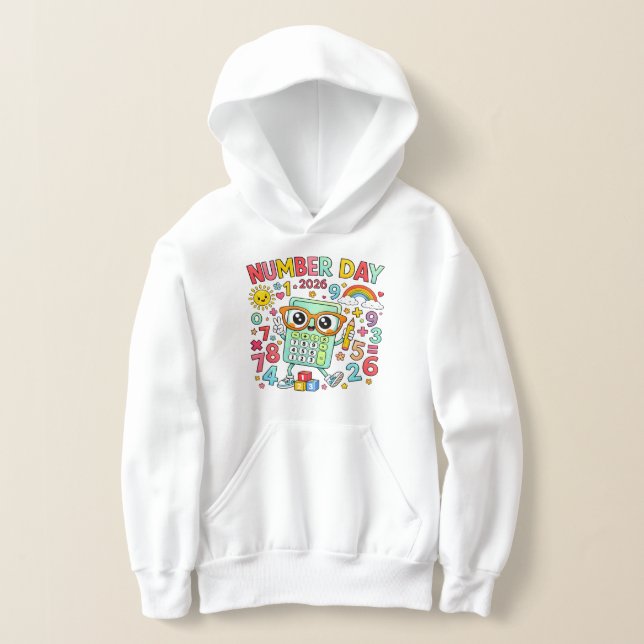 Number Day 2026 Owl Calculator Math Hoodie (Distribución )