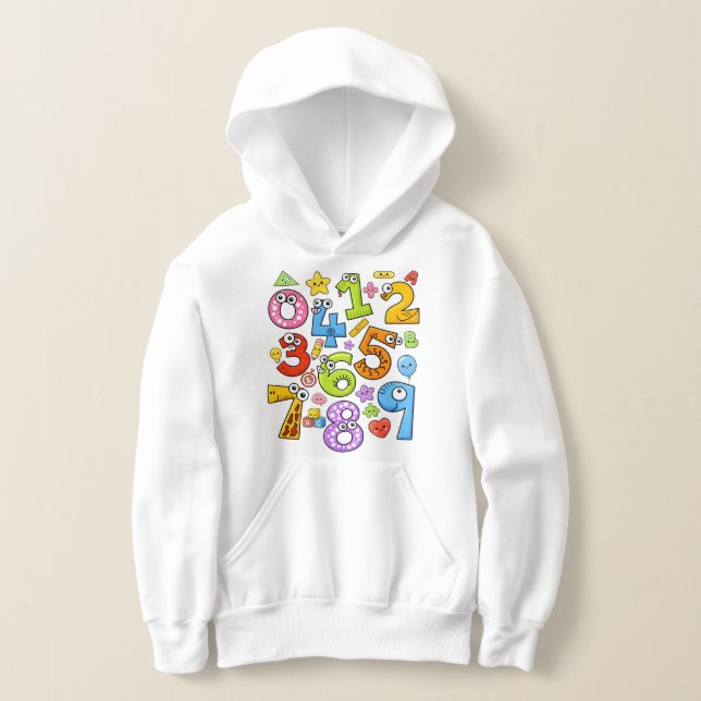 Number Day Colorful Cartoon Numbers Hoodie (Distribución )