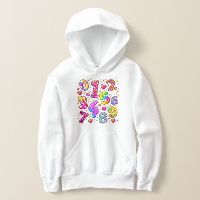 Number Day Cute Colorful Numbers Hoodie (Distribución )