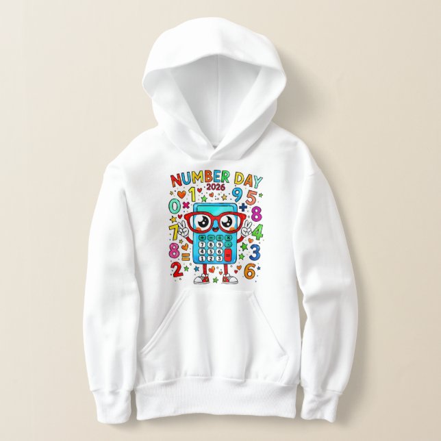 Number Day Kids Hoodie | Fun Maths Robot Numbers (Distribución )