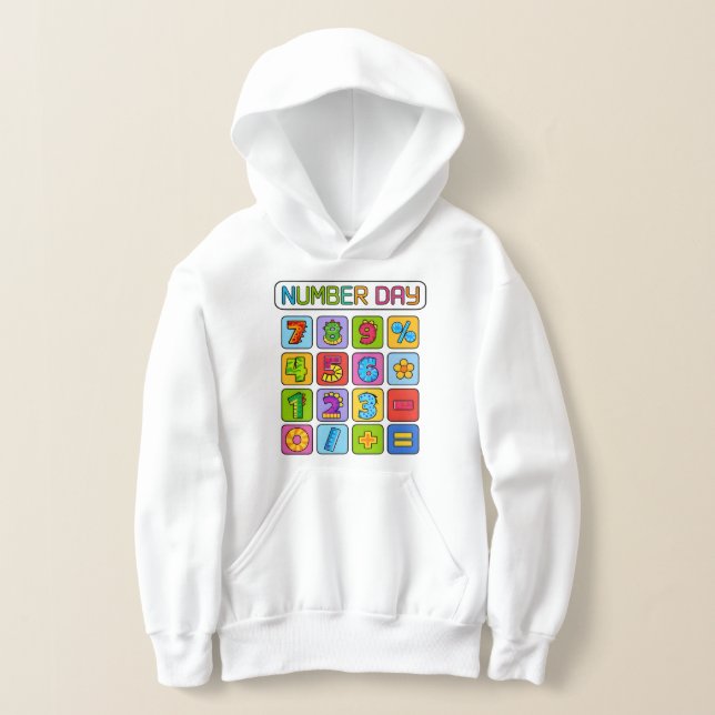 Number Day Math Icons Calculator Hoodie (Distribución )