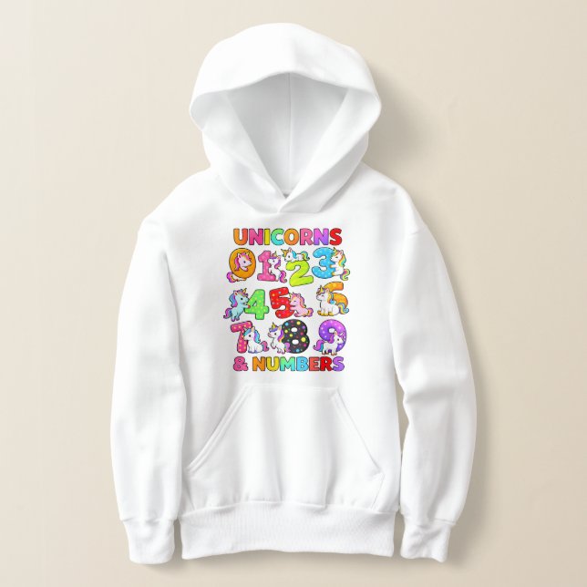 Number Day Unicorn Numbers Math Hoodie (Distribución )