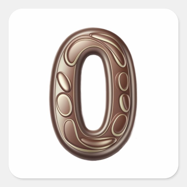 Número 0 pegatinas de chocolate (Anverso)