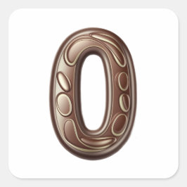 Número 0 pegatinas de chocolate