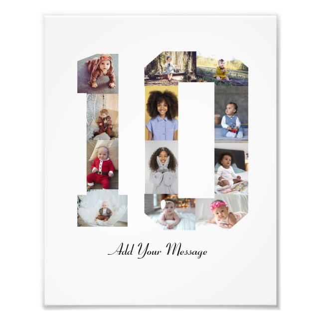 Número 10 Collage de fotos (Frente)