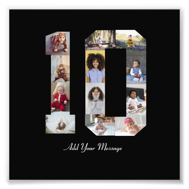 Número 10 Collage de fotos (Frente)